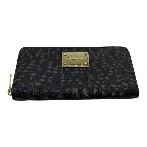 Michael Kors continental jet set zippered wallet signature monogram new w/ tags - Picture 2 of 4